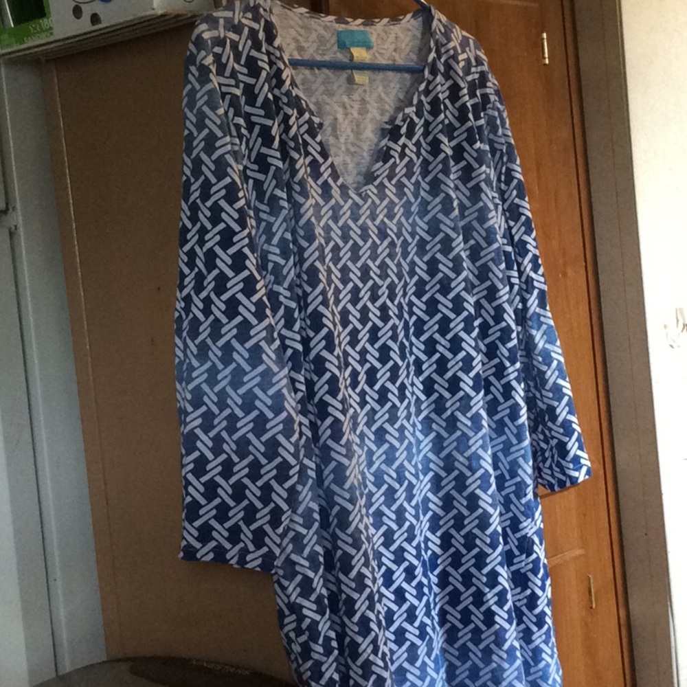 Notched V-neck Dress